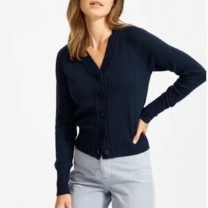 Everlane Women's Navy Cardigan Sweater